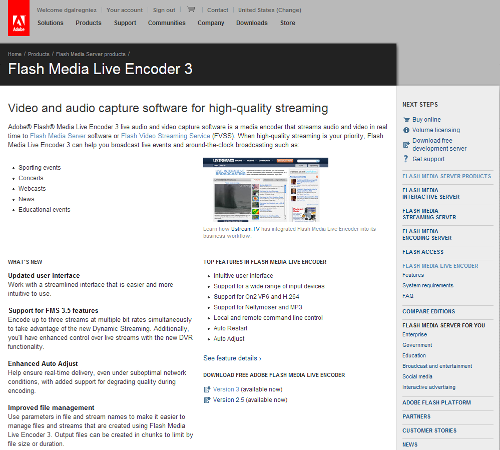 Adobe flash media live encoder 3.2